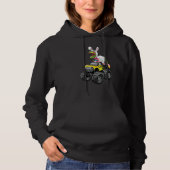 Happy Eastrawr T Rex Riding Monster Truck Easter B Hoodie (Voorkant)