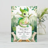 Happy Editable Dragon Baby shower Kaart (Staand voorkant)
