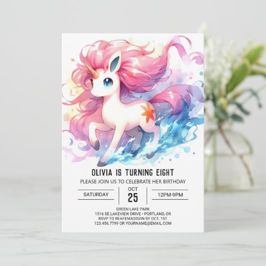 Happy Editable Horse Verjaardag Kaart (Staand voorkant)