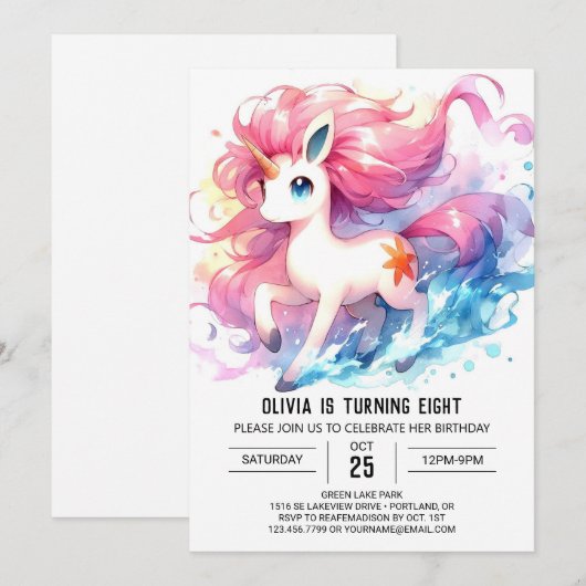 Happy Editable Horse Verjaardag Kaart (Voorkant / Achterkant)