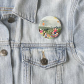 Happy Editable Picknick Verjaardag Kinder Tuin Boe Ronde Button 5,7 Cm (In situ)