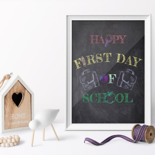 Happy eerste dag van de school Poster Gift voor ki