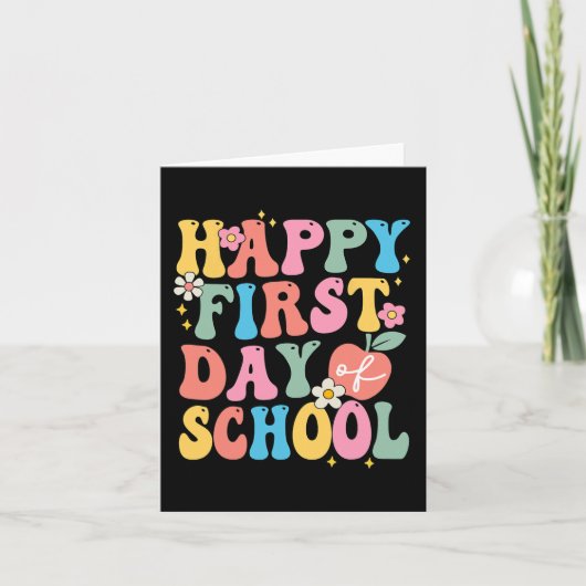 Happy eerste dag van schoolleraren Kinder terug na Kaart (Voorkant)