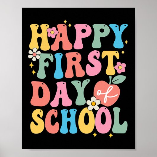 Happy eerste dag van schoolleraren Kinder terug na Poster (Voorkant)