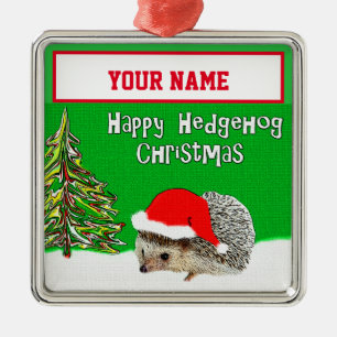 Happy Egel - Gepersonaliseerde kerstversiering Metalen Ornament
