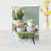Happy Egg Friends Lente Kaart (Gele Bloem)