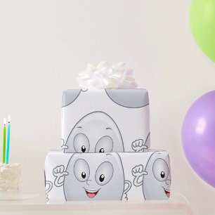 Happy Egg met een gezicht Cadeaupapier