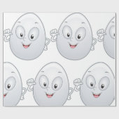 Happy Egg met een gezicht Cadeaupapier (Vlak)