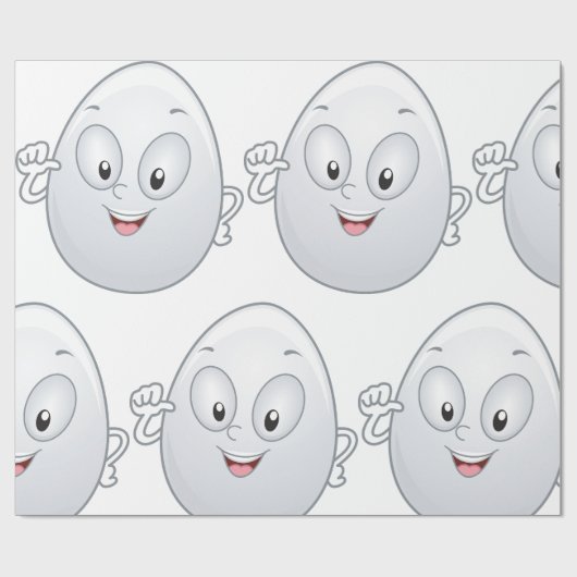 Happy Egg met een gezicht Cadeaupapier (Vlak)