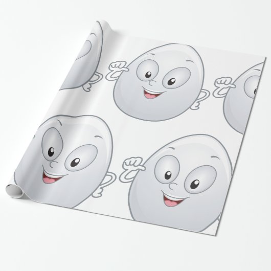 Happy Egg met een gezicht Cadeaupapier (Uitgerold)