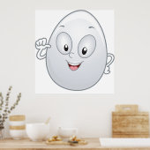 Happy Egg met een gezicht Poster (Keuken)