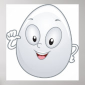 Happy Egg met een gezicht Poster (Voorkant)
