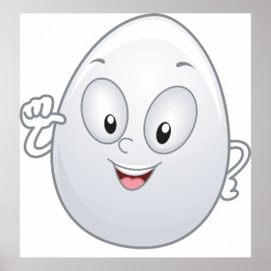 Happy Egg met een gezicht Poster