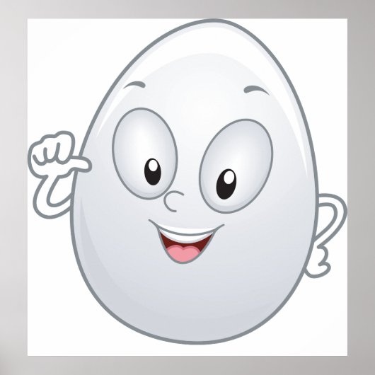 Happy Egg met een gezicht Poster (Voorkant)