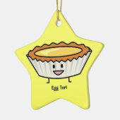 Happy Egg Tart Custard crust Chinese dessert Keramisch Ornament (Links)