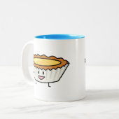 Happy Egg Tart Custard crust Chinese dessert Tweekleurige Koffiemok (Voorkant links)