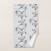 Happy Egg with Bird and Flowers Bad Handdoek (Handdoek)