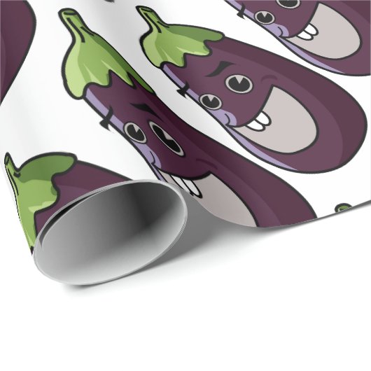 Happy Eggplant Cadeaupapier (Rol Hoek)
