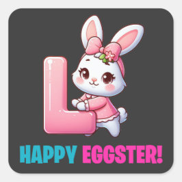 Happy Eggster - Cross Vierkante Sticker