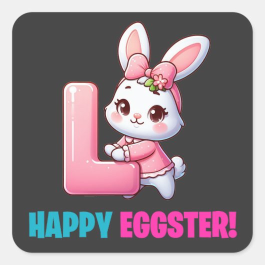 Happy Eggster - Cross Vierkante Sticker (Voorkant)