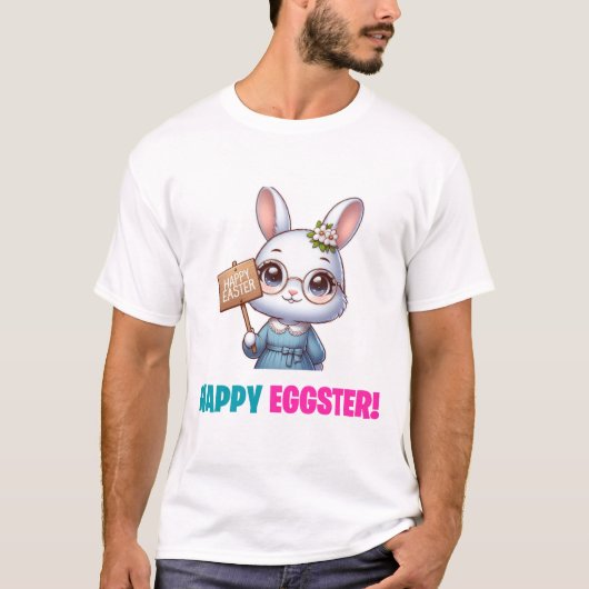 Happy Eggster - Grappige bloemen T-shirt (Voorkant)