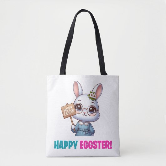 Happy Eggster - Grappige bloemen Tote Bag (Voorkant)