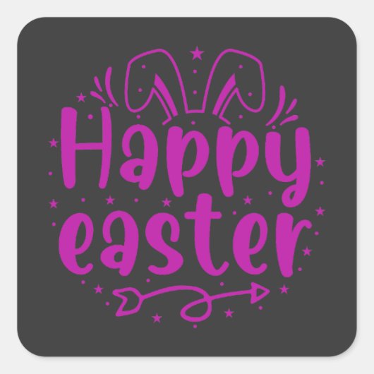 Happy Eggster - Hunt Vierkante Sticker (Voorkant)