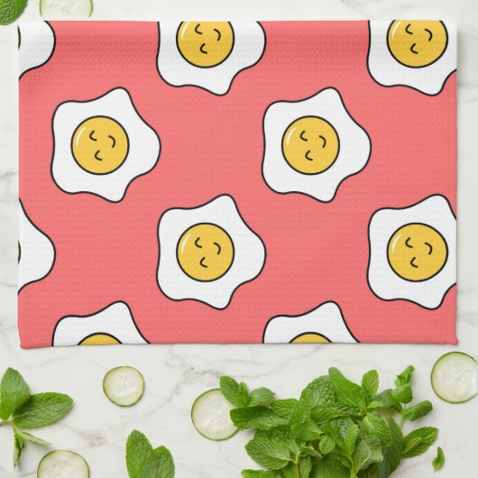Happy Eggy Cute Kitchen Towel Theedoek (Gevouwen)