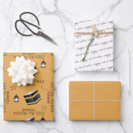 Happy Eid al-Adha Mubarak Kinder Gele Kabah Quote Inpakpapier Vel