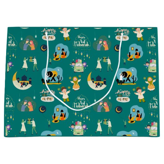 Happy Eid Al-Fitr Mubarak Groot Cadeauzakje (Voorkant)