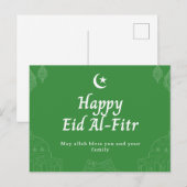Happy Eid Al Fitr Mubarak Islamitische Briefkaarte Briefkaart (Voorkant / Achterkant)