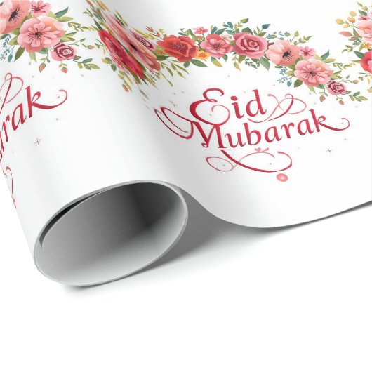 Happy Eid Al-Fitr Mubarak White Wrapping Paper Cadeaupapier (Rol Hoek)