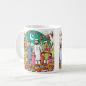 Happy Eid Family Grappig vieren van design Koffiemok (Voorkant links)