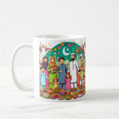Happy Eid Family Grappig vieren van design Koffiemok (Links)