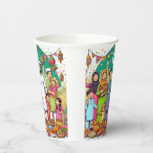 Happy Eid Family Grappig vieren van design Papieren Bekers (Links)