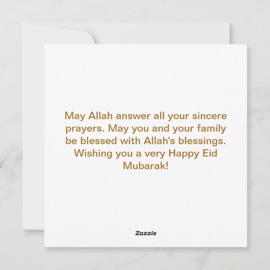 Happy Eid Holiday Kaart (Achterkant)