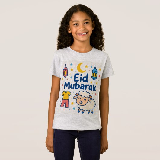 Happy Eid in Style – Een ontwerp dat de baan weers T-shirt (Voorkant volledig)