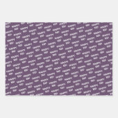 Happy Eid Kinder Paars Moon Star Pattern Quote Inpakpapier Vel (Voorkant)