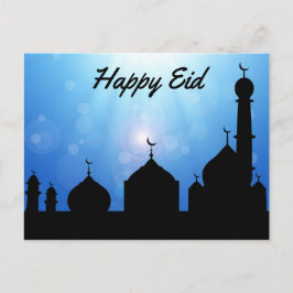 Happy Eid-moskee met zonnestralen - Briefkaart