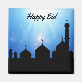 Happy Eid Mosque met zonnestralen - Magnet