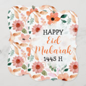 Happy Eid Mubarak 1445 H Aangepast Wenskaart Kaart (Voorkant / Achterkant)