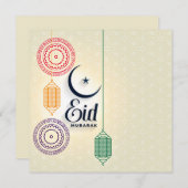 Happy Eid Mubarak Colorful Feestdagenkaart (Voorkant / Achterkant)