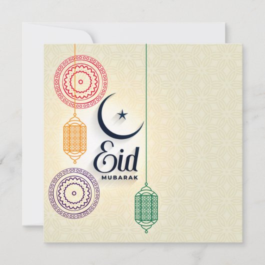 Happy Eid Mubarak Colorful Feestdagenkaart (Voorkant)