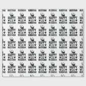 Happy Eid Mubarak Crescent Mosque Black White Cadeaupapier (Vlak)