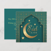 Happy Eid Mubarak Crescent Stars Arabisch Patroon Feestdagenkaart (Voorkant / Achterkant)
