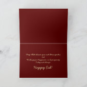 Happy Eid Mubarak Cresent Star Gold Red Floral Feestdagen Kaart (Binnen)