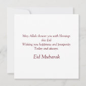 Happy Eid Mubarak Cresent Star Mosque Waterverf Feestdagenkaart (Achterkant)