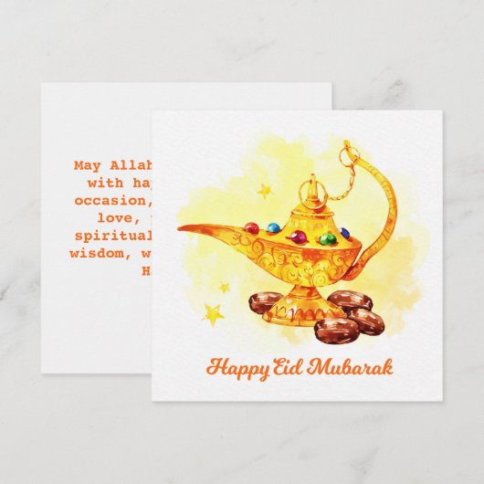Happy Eid Mubarak Feestdagenkaart (Voorkant / Achterkant)