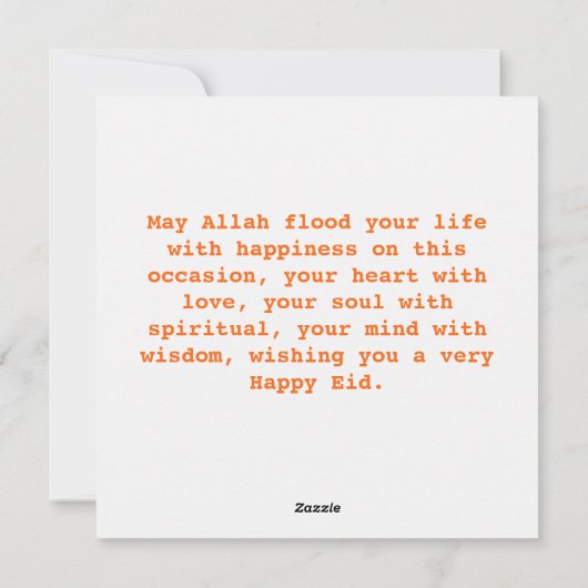 Happy Eid Mubarak Feestdagenkaart (Achterkant)