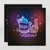 Happy Eid Mubarak Fireworks en sterren Feestdagenkaart (Voorkant / Achterkant)